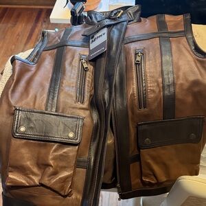 Men's Brown Leather Vest